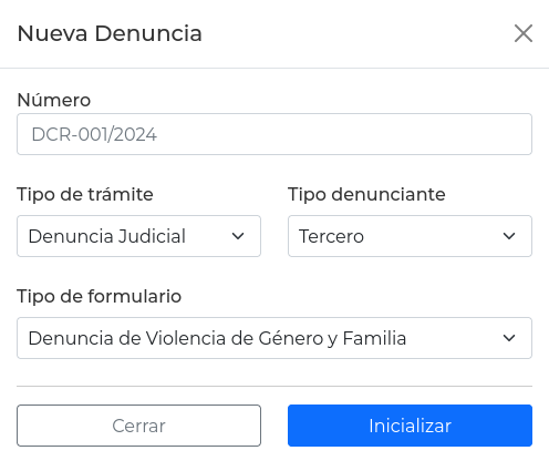 [Modal de Nueva Denuncia]