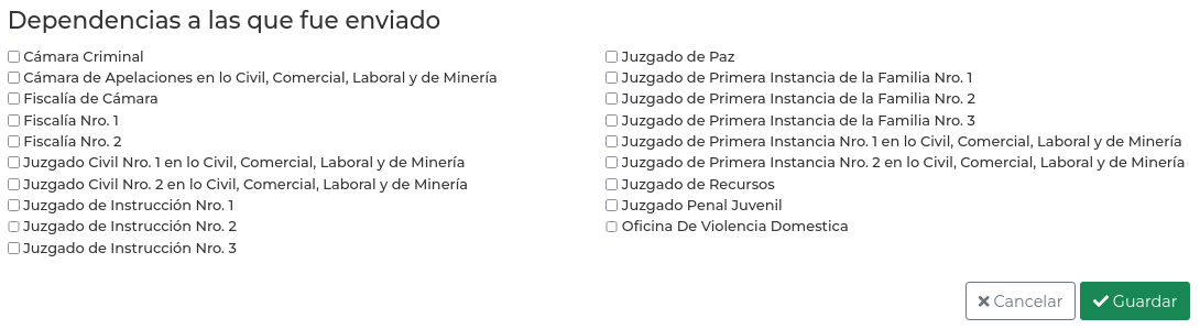 Seccion dependencias judiciales u oficinas de ejemplo